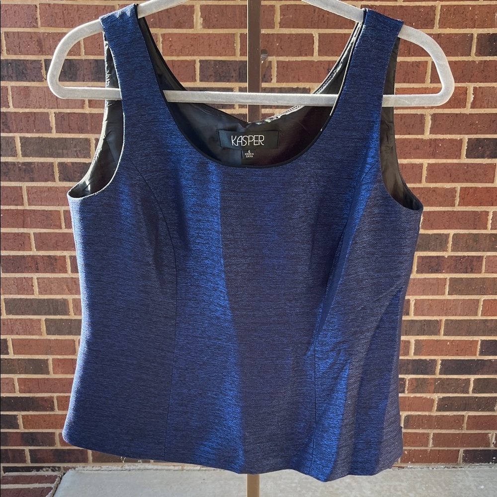 Kasper Women's Navy Sleeveless Blouse